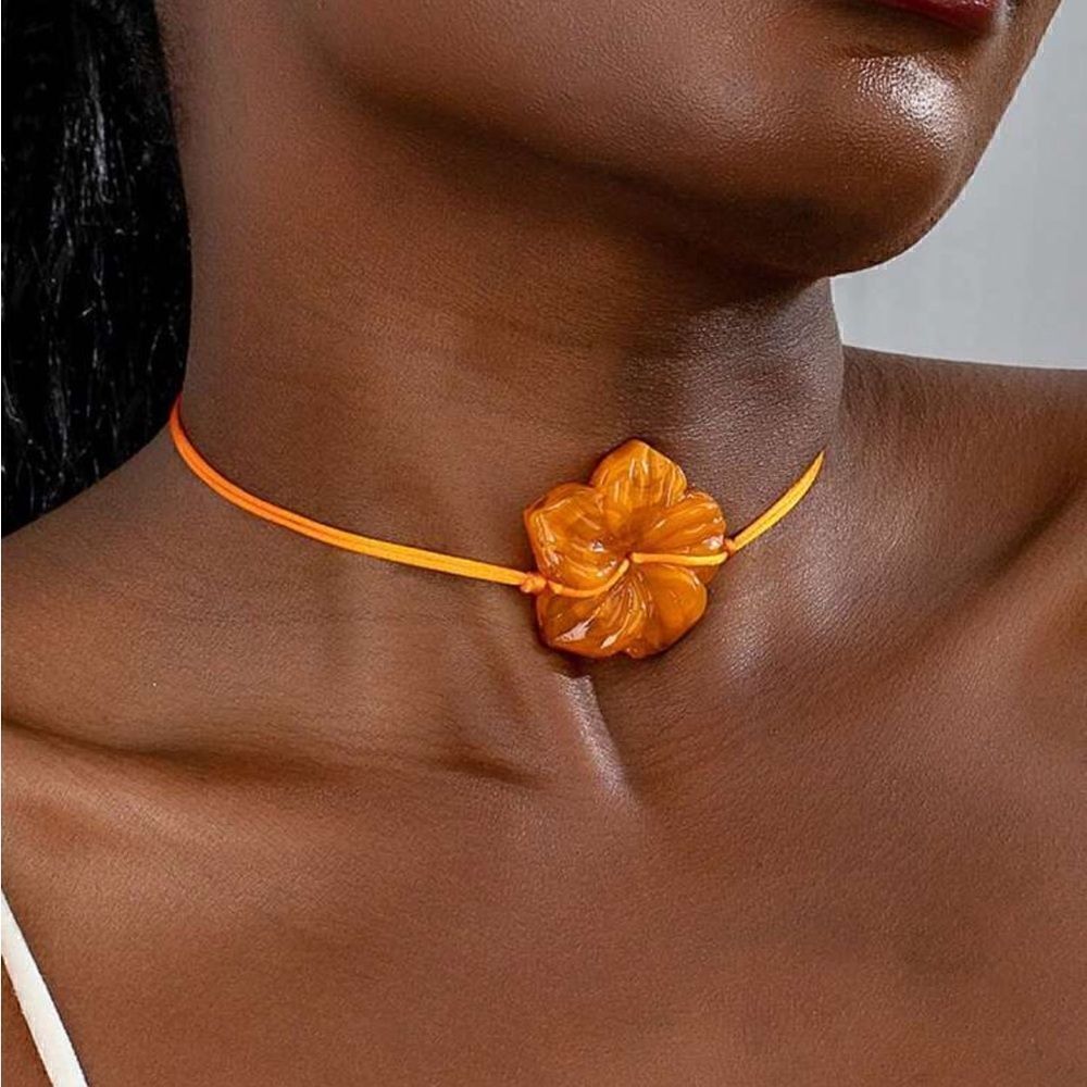 Orange flower  choker  S710